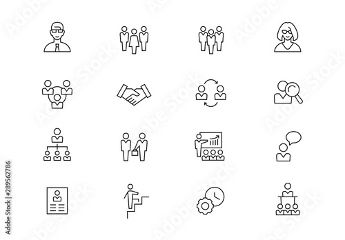 Management thin line vector icons