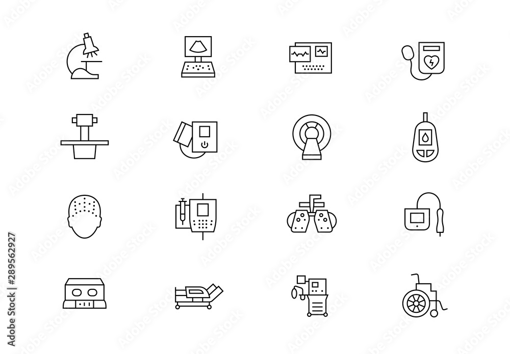 Medical equipment thin line vector icons. Editable stroke Medical equipment thin line vector icons. Editable stroke