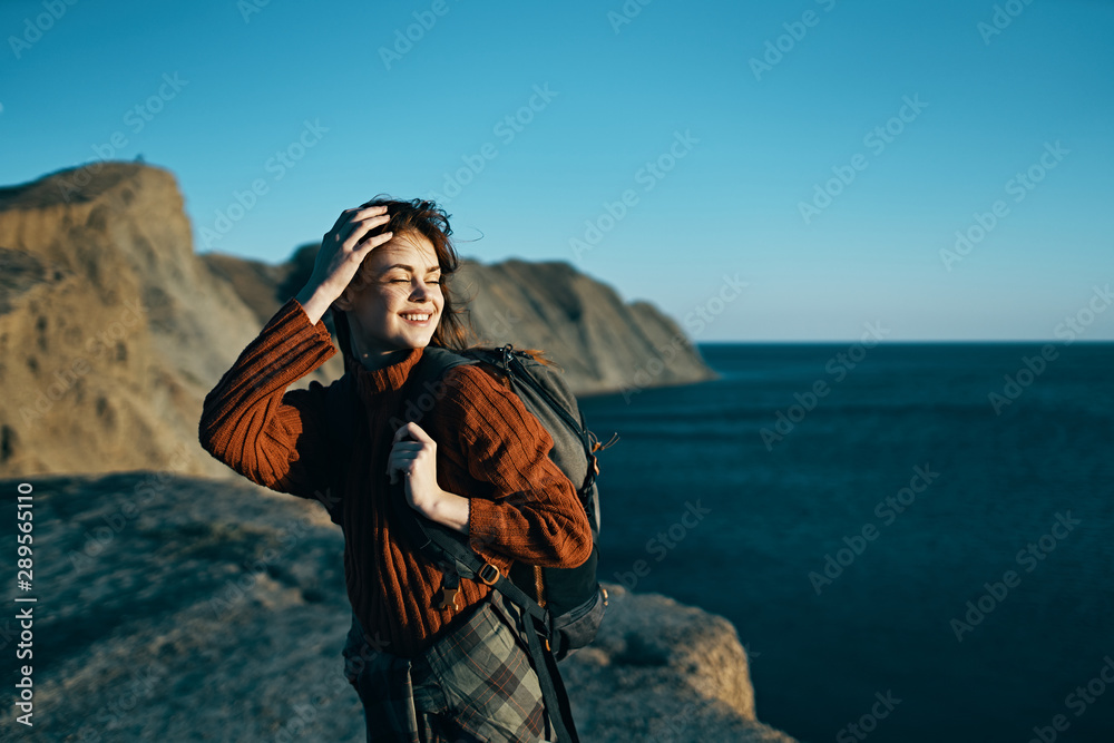 young man on a rock