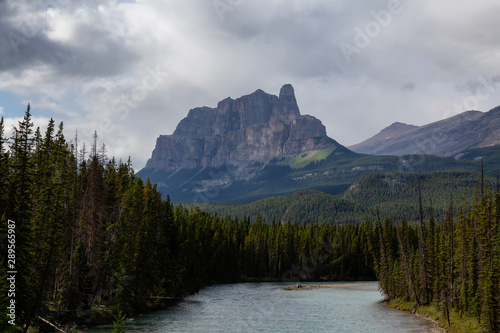 Beautiful View of Canadian Mountain Landscape during a vibrant sunny summer day. Taken in Banff National Park, Alberta, Canada.