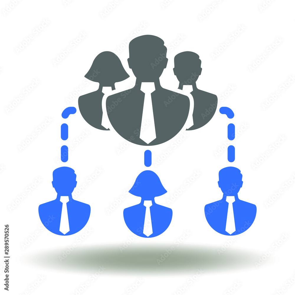 Business people network organization and team structure logo. Leader career business company hierarchy icon vector. Business people network organization and team structure logo. Leader career business company hierarchy icon vector.