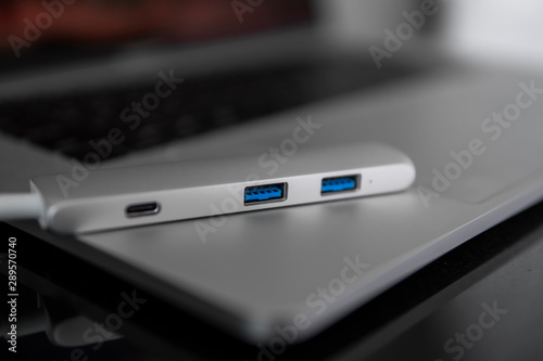 Ταπετσαρία The USB adapter under the Type-C connector for laptop