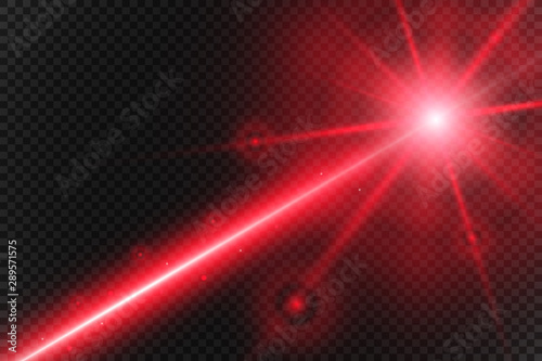 Abstract laser beam. Transparent isolated on black background. Vector illustration.