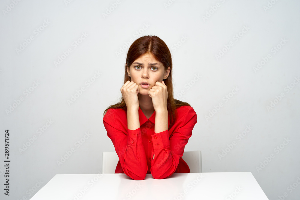 portrait of young woman with clear skin and long hair portrait of young woman with clear skin and long hair