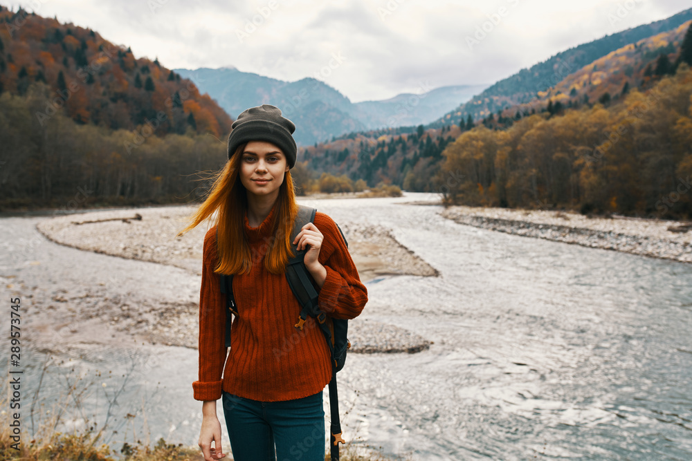 woman in the mountains