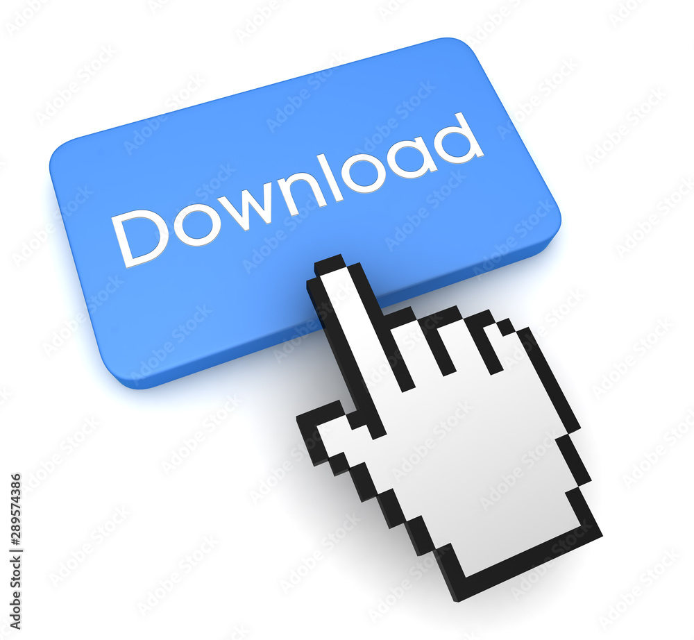 download push button concept 3d illustration download push button concept 3d illustration
