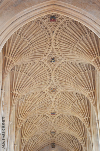 Interior of Bath Abbey in Bath, Somerset, United Kingdom
