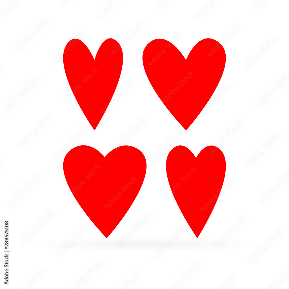 Red heart icon. Valentine's day sign. Love symbol. Vector illustration.