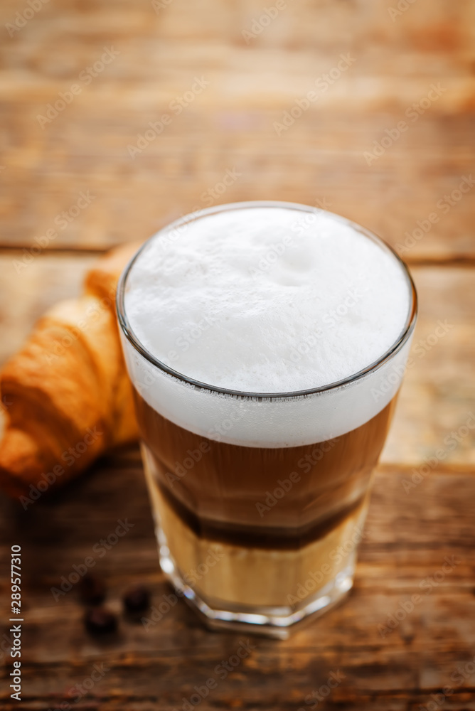 Coffee drink with fresh croissants Coffee drink with fresh croissants