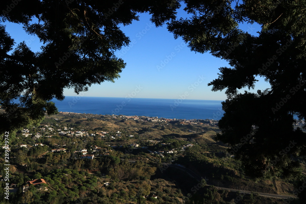 Landscape of Costa Sol coast, view from Mijas, Spain Landscape of Costa Sol coast, view from Mijas, Spain