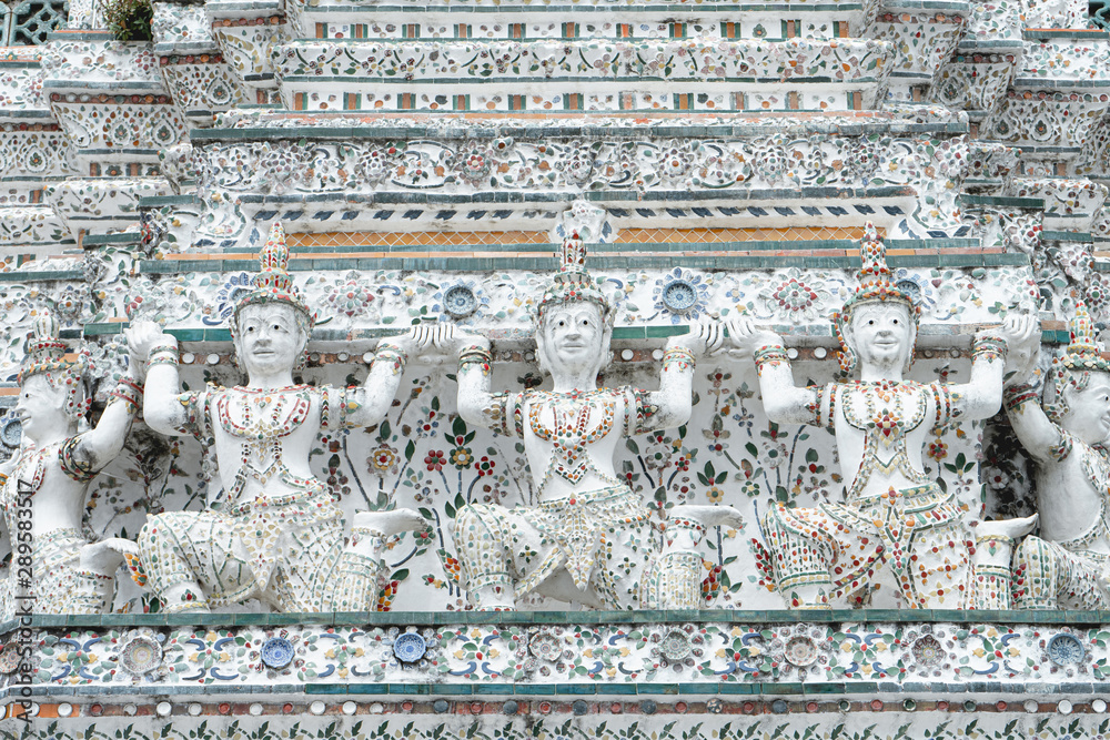 Detail of the on the stupa at wat arun ratchawararam. Detail of the on the stupa at wat arun ratchawararam.
