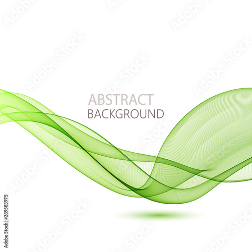  Green horizontal stylish wave with shadow on an abstract background © Nikolas