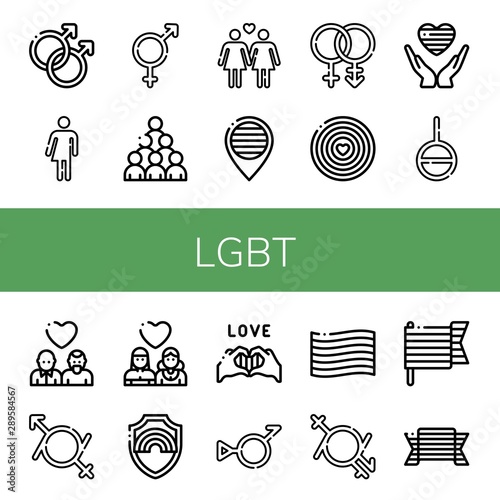 Set of lgbt icons such as Gay, Bigender, World pride day, Lesbian, Pride, Bisexual, Genderless, Gender fluid , lgbt