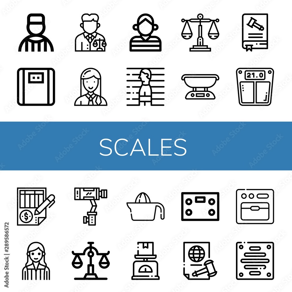 Set of scales icons such as Prisoner, Bathroom scale, Lawyer, Balance, Scale, Constitution, Judge, Stabilizer, Juicer, Justice, Oven, Extractor , scales Set of scales icons such as Prisoner, Bathroom scale, Lawyer, Balance, Scale, Constitution, Judge, Stabilizer, Juicer, Justice, Oven, Extractor , scales