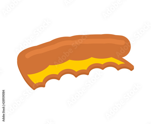 Pizza crust isolated. leftover pizza Fast food vector illustration