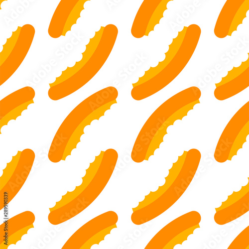 Pizza crust pattern seamless. leftover pizza  background. Fast food vector texture
