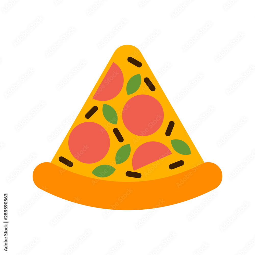 Pizza Slice cartoon isolated. Fast Food vector illustration Pizza Slice cartoon isolated. Fast Food vector illustration