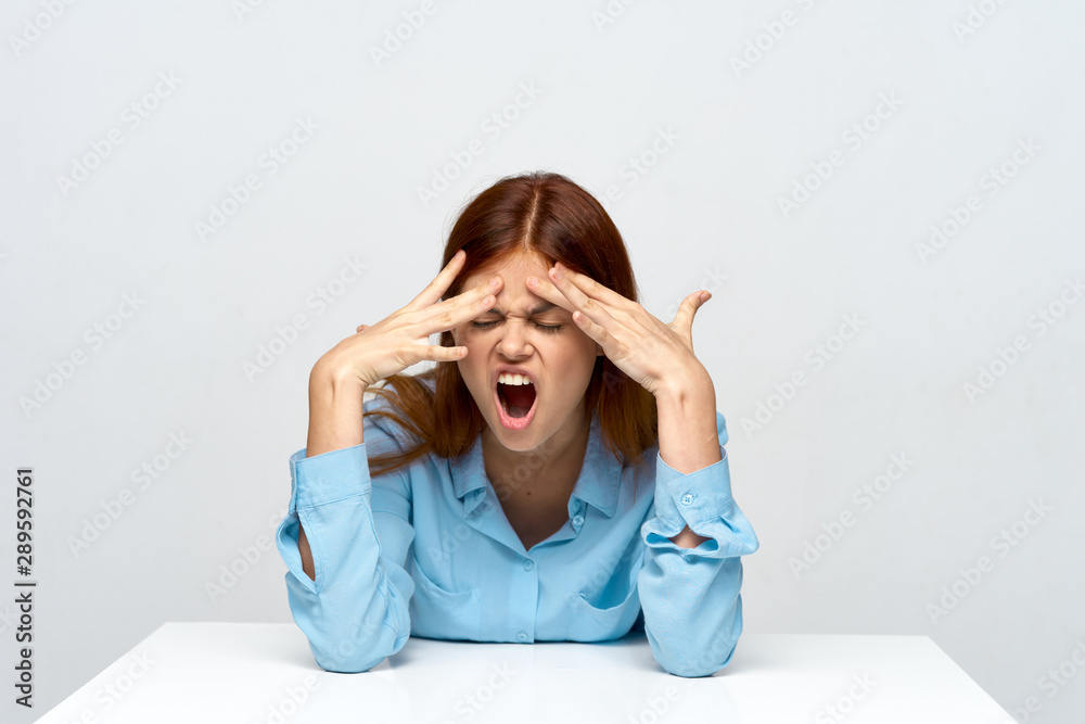 young woman with headache