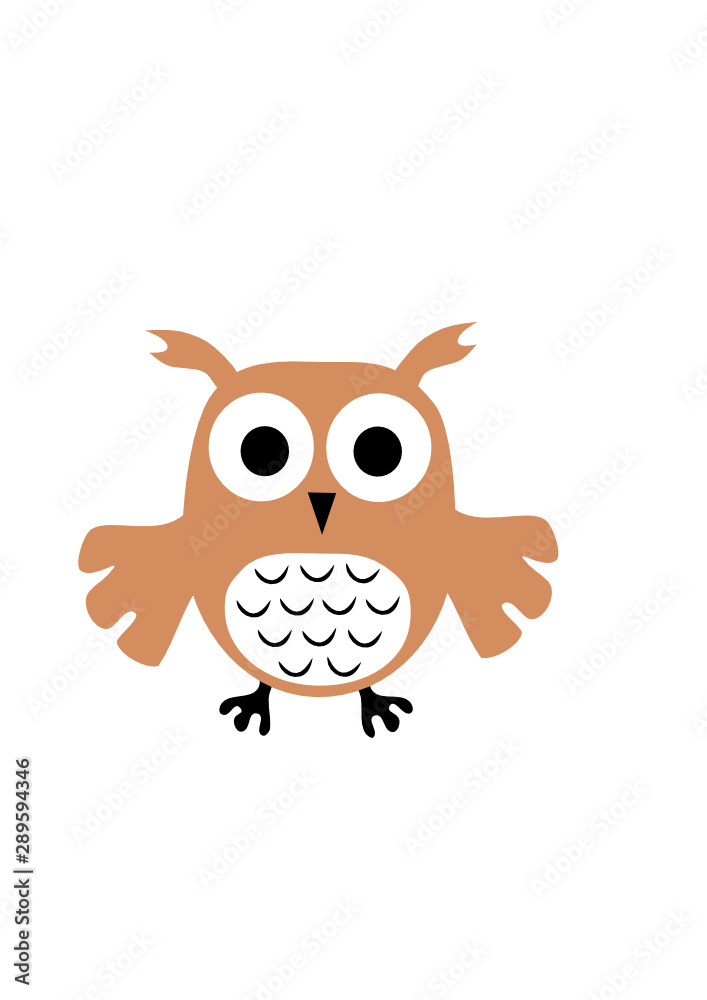 Fototapeta premium kleine süße Eule Icon Logo Grafik Vektor