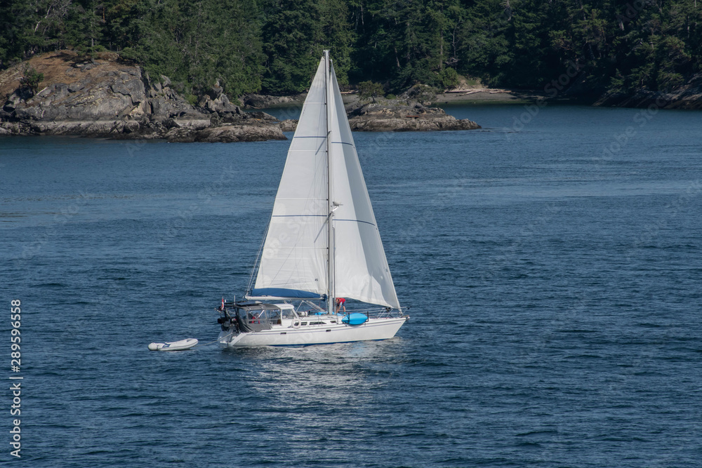 Obraz premium Yacht sailing on the water