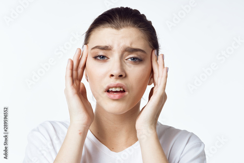 young woman with headache