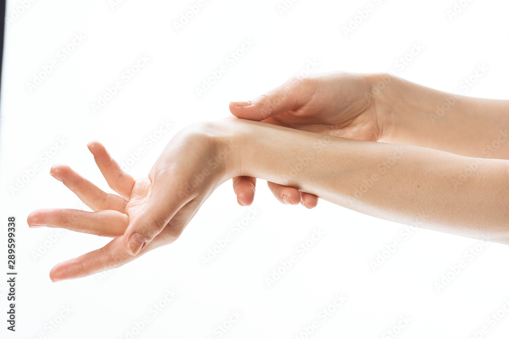 female hands isolated on white background