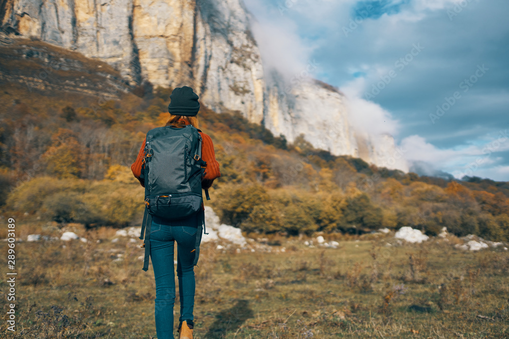 hiker on top of mountain