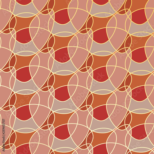 organic seamless pink and colorful pattern with gold outlines