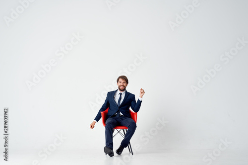 businessman jumping in the air