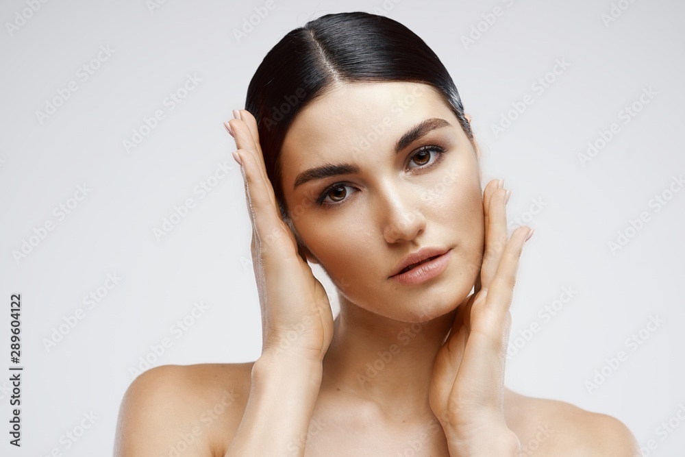 portrait of young woman with perfect skin portrait of young woman with perfect skin