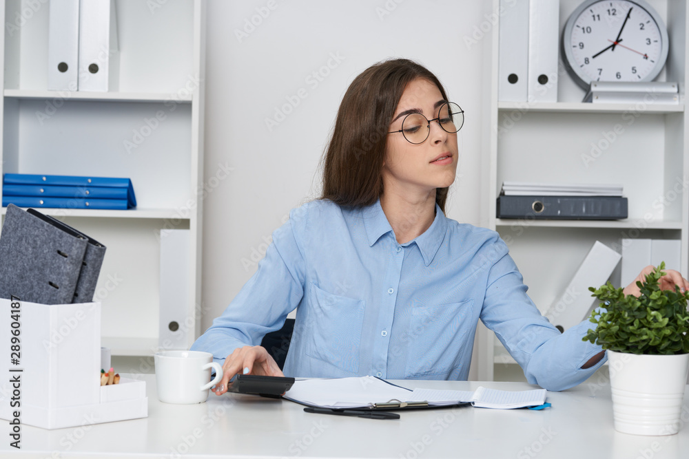 young woman in office young woman in office