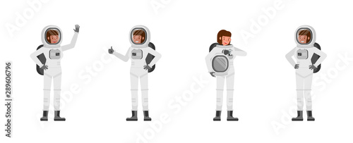 Astronaut woman vector character design © yindee