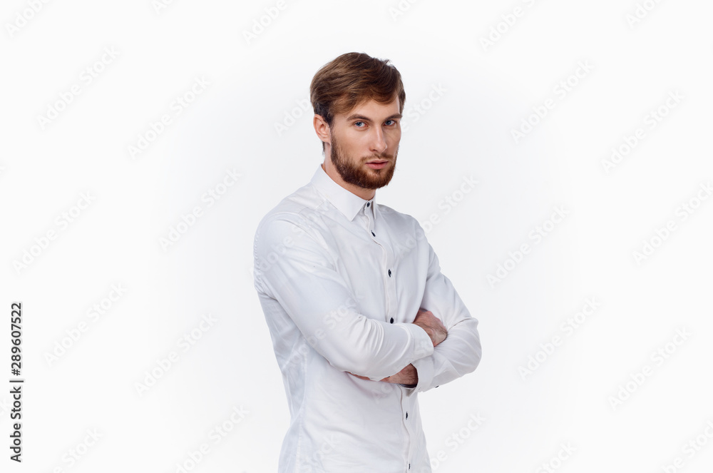 portrait of young man isolated on white background portrait of young man isolated on white background