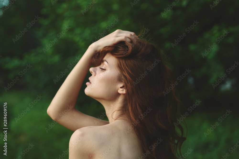 portrait of woman in dress with clear skin portrait of woman in dress with clear skin