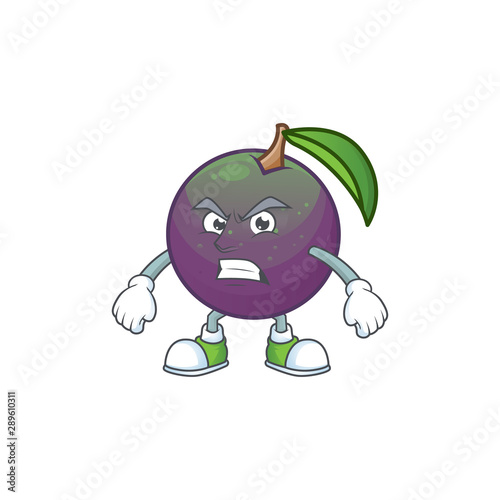 Scream ripe star apple character on white background