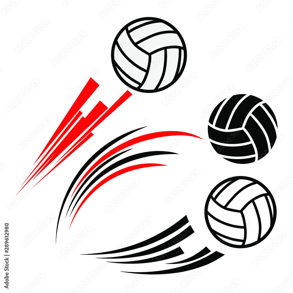 Volleyball shooting with motion line, Volleyball ball graphic vector.