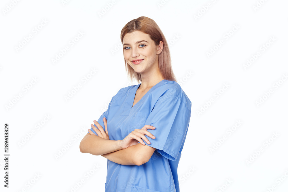 young doctor with stethoscope isolated on white young doctor with stethoscope isolated on white