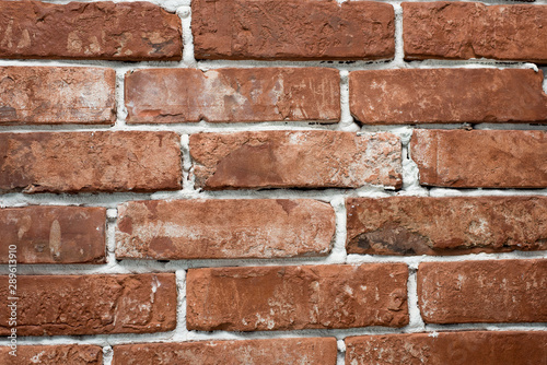 red and red brick wall close. Template for designers.