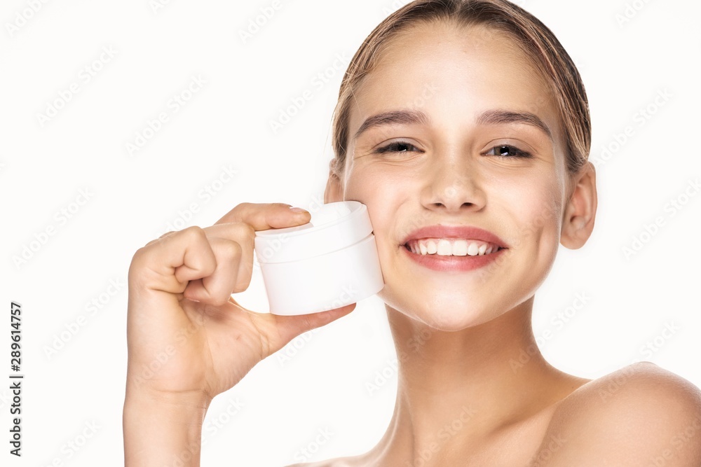 young woman with long hair and clear skin young woman with long hair and clear skin