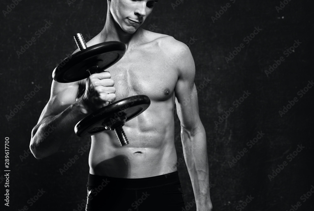 muscular man with boxing gloves
