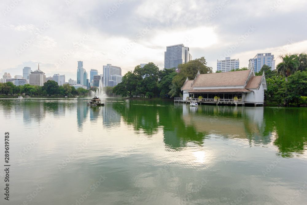 Evening view of a park in Bangkok Evening view of a park in Bangkok