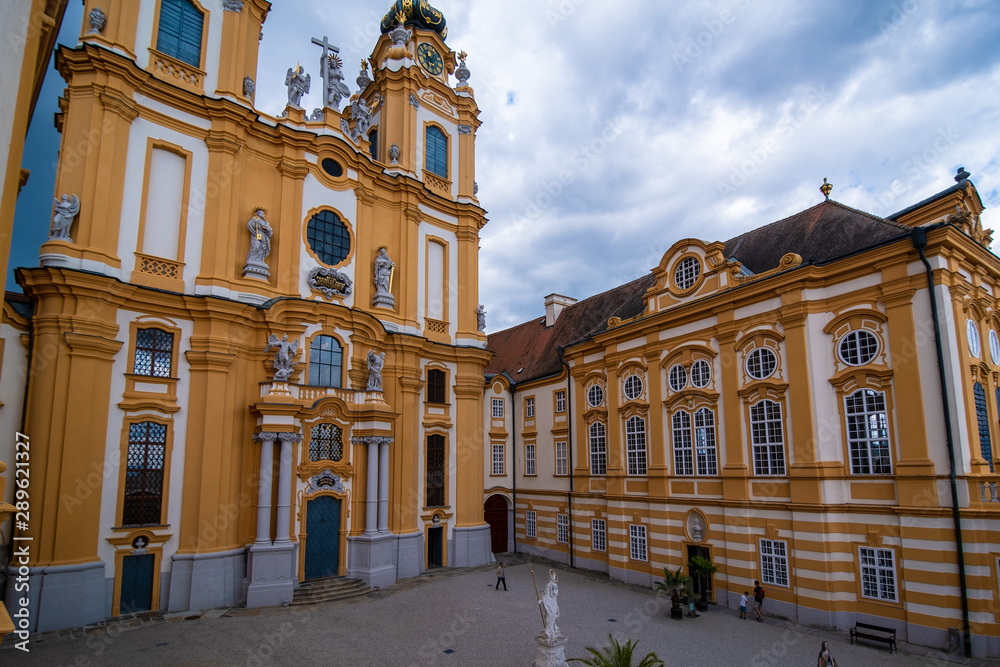 Obraz premium the historic Melk Abbey, inner courtyard of the complex