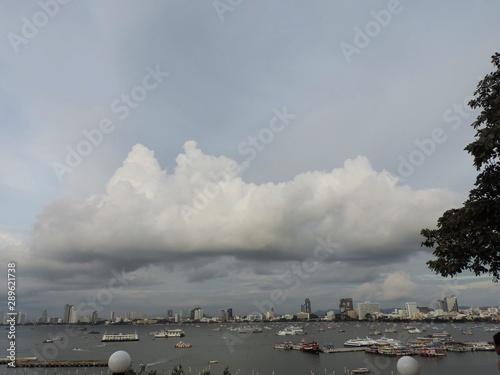 clouds over city