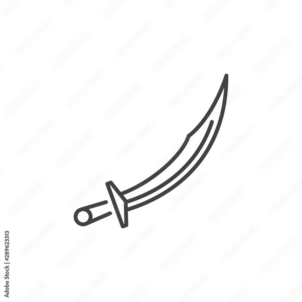 Fototapeta premium Ottoman Scimitar vector concept icon or design element in outline style
