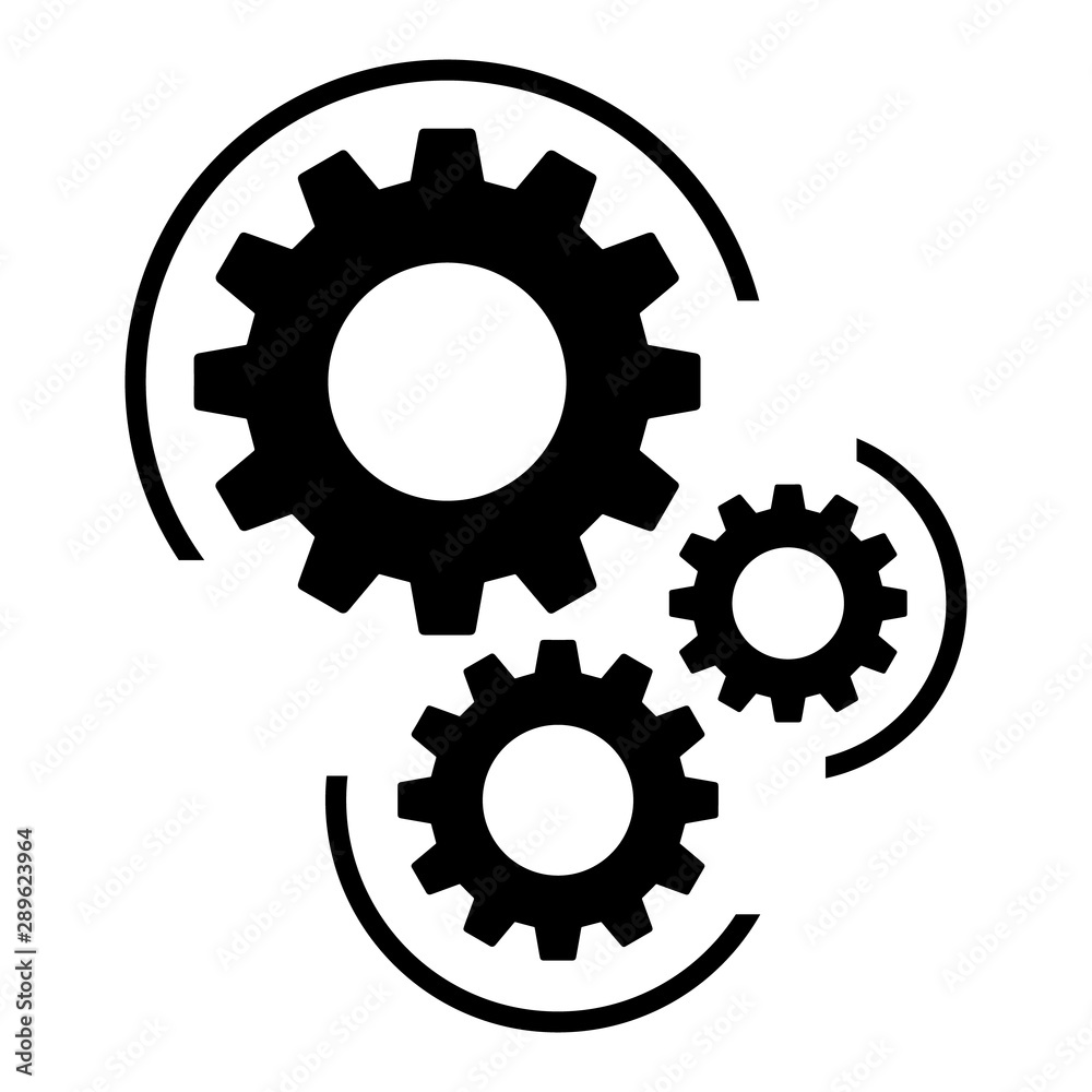 Gears and cogs vector illustration in black and white styles Gears and cogs vector illustration in black and white styles