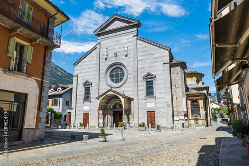 Domodossola, ancient city in northern Italy. Historic center with the church of the Saints Gervasio and Protasio, a national monument, rebuilt between 1792 and 1798 (piazza della Chiesa)    photo