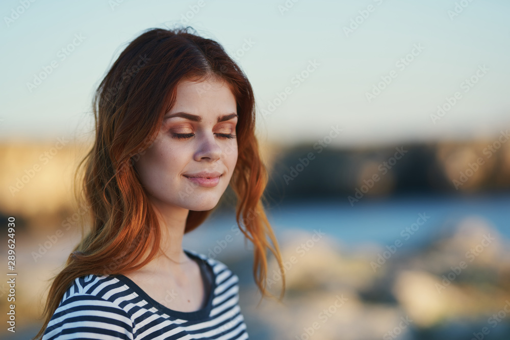 portrait of young woman on the beach