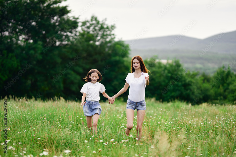 mother and daughter in the park