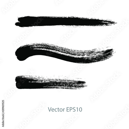black brush stroke stripes. vector illustration