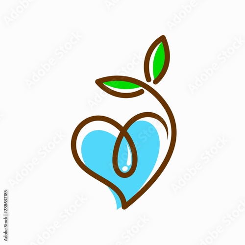 seeds and water logo that formed heart